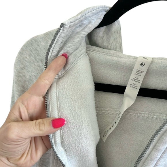 Lululemon Scuba Oversized 1/2 Zip Hoodie, Hthrd Core Ultra Light Grey, Sz. M/L - Picture 12 of 16